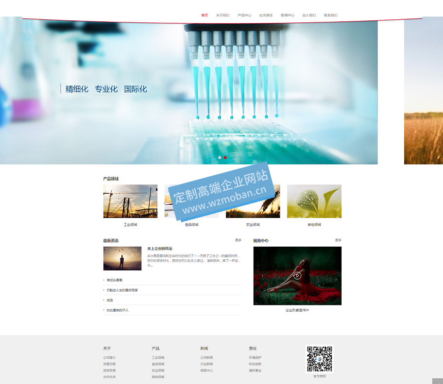 精细化工化学类网站源码