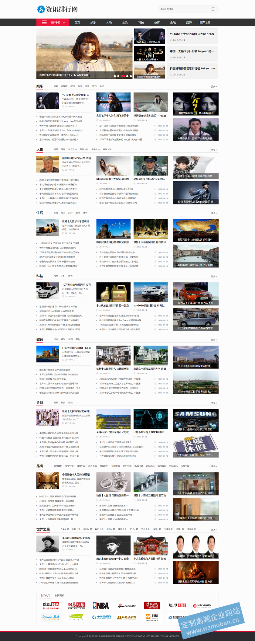 热点资讯新闻博客类网站模板下载